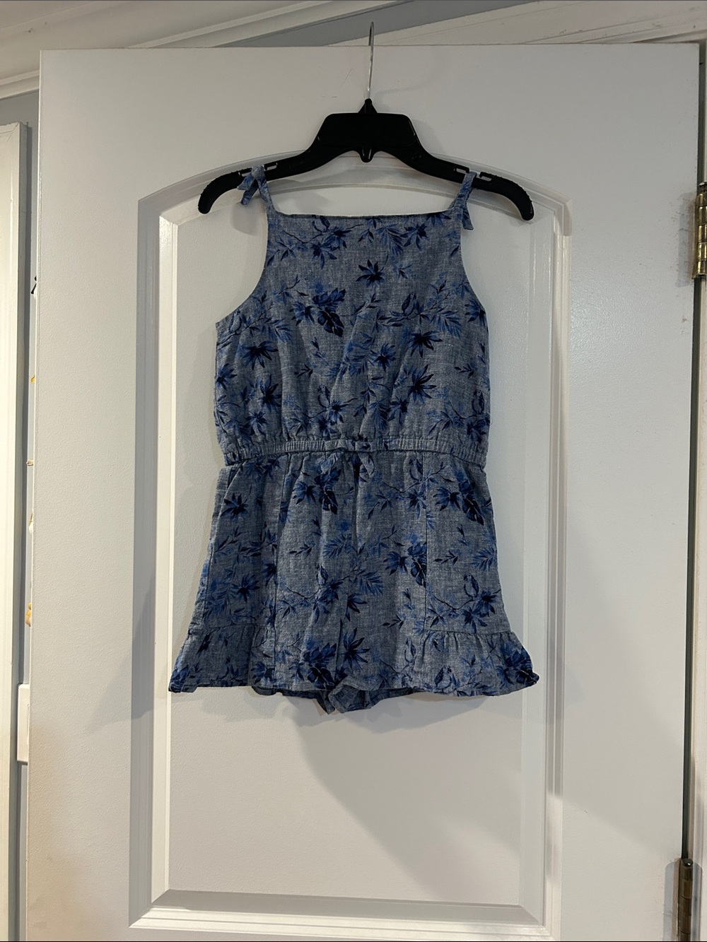 Girls Janie and Jack Blue Floral Romper